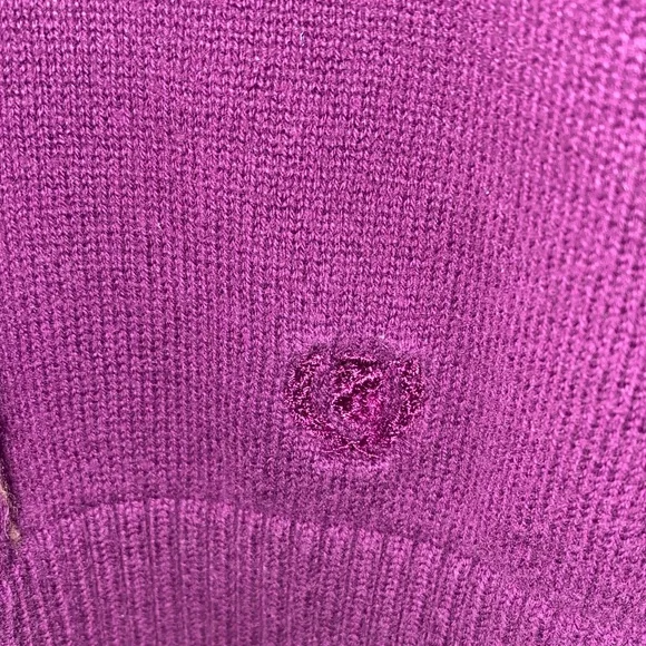 Izod V-Neck Argyle Sweater - Purple and Brown - Picture 3 of 9